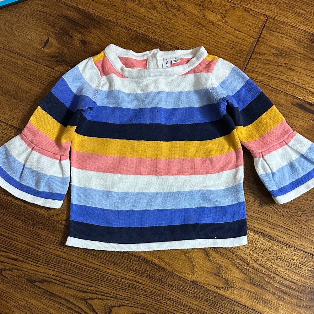 Striped Kids Top with Flared Sleeves